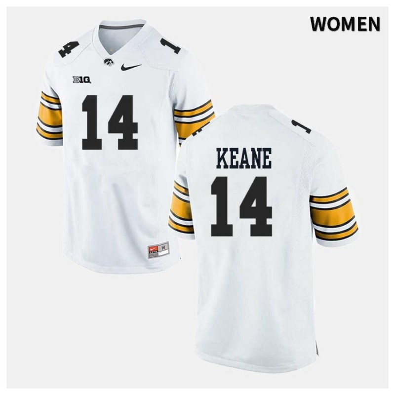 Women's Iowa Hawkeyes NCAA #14 Connor Keane White Authentic Nike Alumni Stitched College Football Jersey FU34T34AT